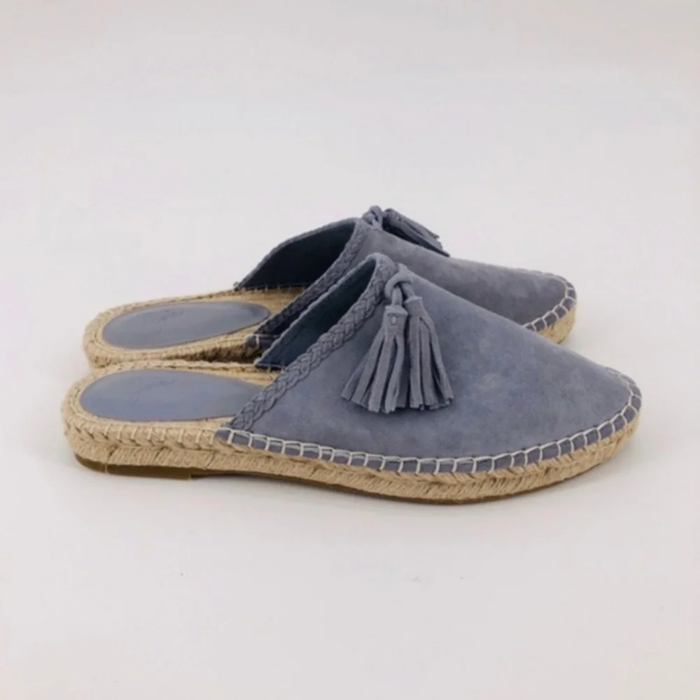 Joie walda suede espadrille tassel mule 8.5